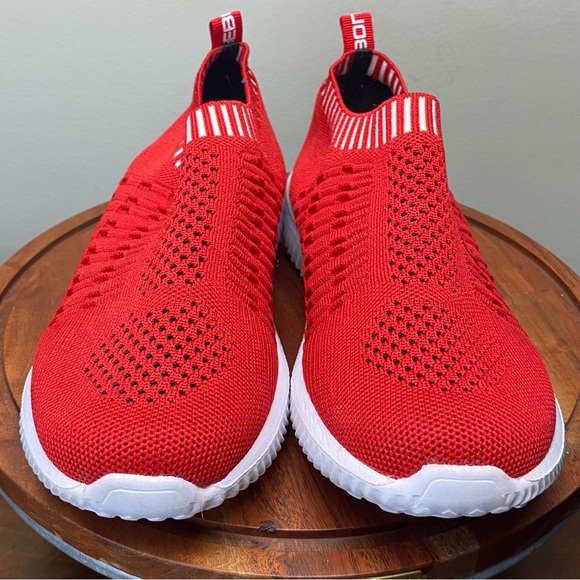 Tiosebon Red Knit Walking Athletic Shoe, size 8 Euro 38.5 - Picture 2 of 9